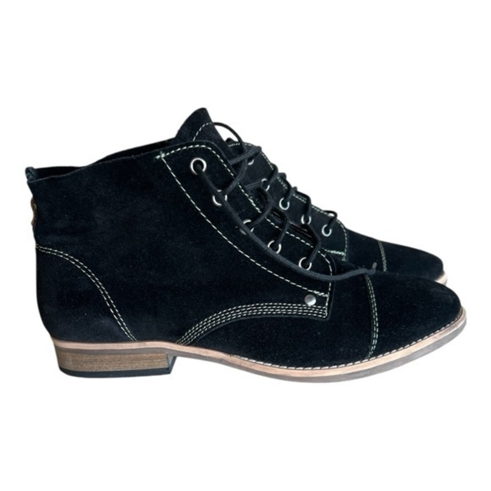 Diba Eli Black Suede Ankle Boots Size 9.5